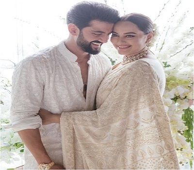 Newlyweds Sonakshi Sinha and Zaheer Iqbal share their first wedding pics